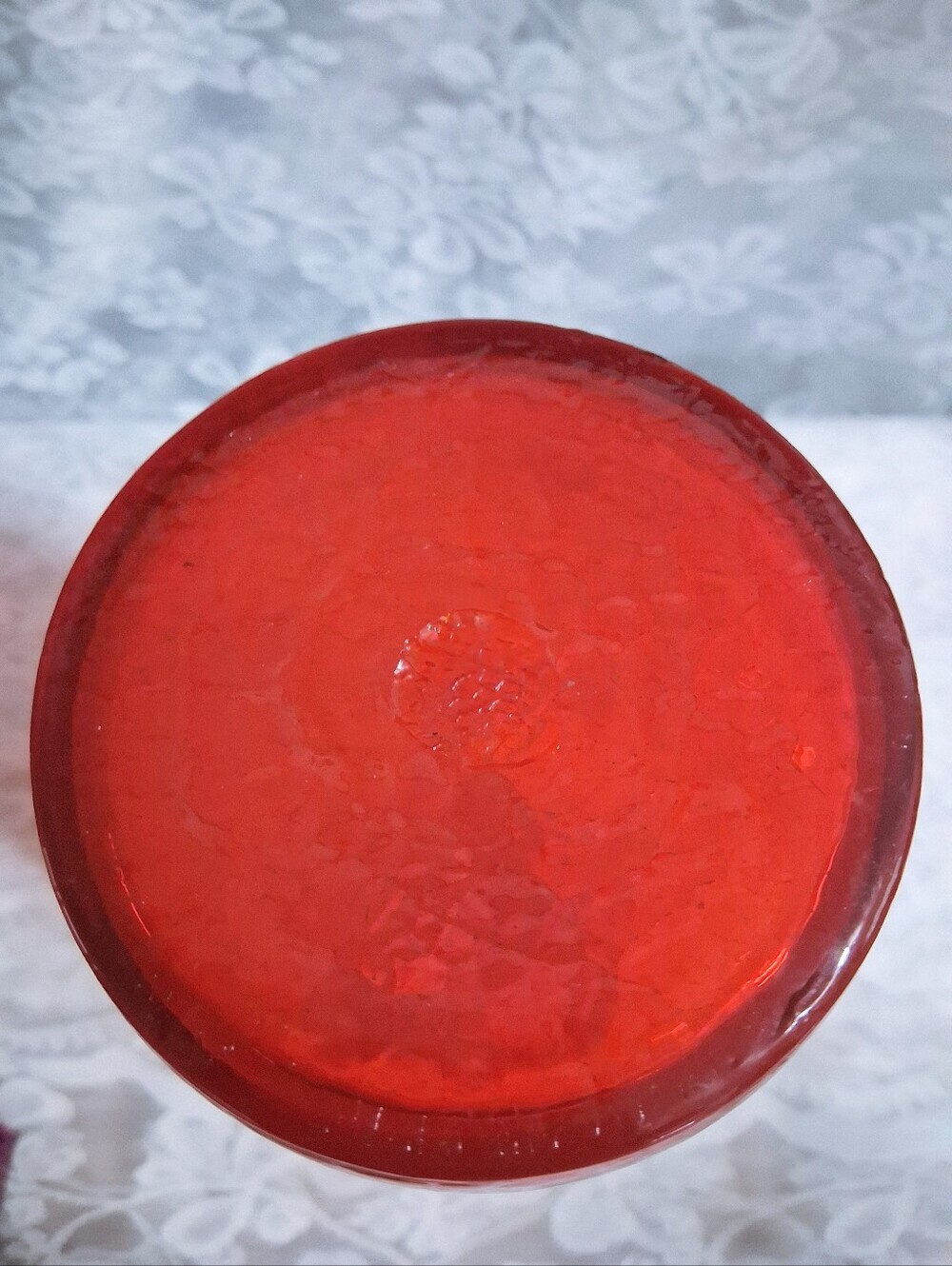 Vintage Large Pilgrim Tangerine Orange Crackle Glass Pitcher Ewer 13” UV React - Picture 15 of 17